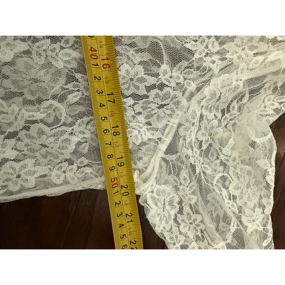 Polly & Esther Cream Lace Floral Cardigan/Cover Up size medium - Picture 7 of 7